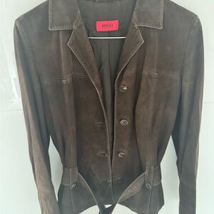 Hugo Boss Red Label Dark Brown Suede Jacket Women